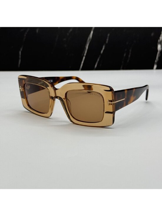 NEW TOM FORD BRIGITTA TF1188 45E HAVANA/BROWN WOMEN SQUARE SUNGLASSES FT1188 main image 4